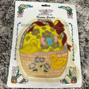 Happy Easter Suncatcher Window Decoration Amglo Vintage New Old Stock